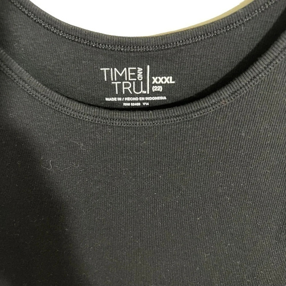 Time and Tru Black Tank Top Plus Size XXXL Round Neckline Sleeveless Pullover - Picture 3 of 3